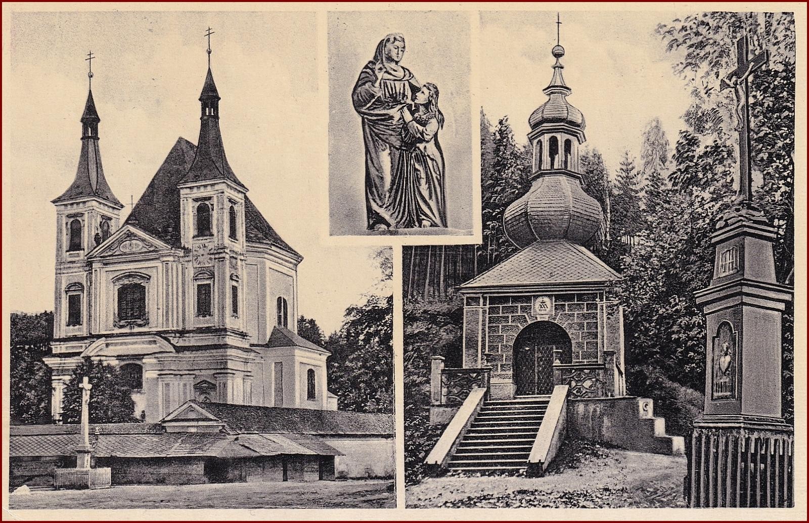 Torzo barokního poutního kostela ve Staré Vodě zničeného armádou ve vojenském prostoru Libavá.